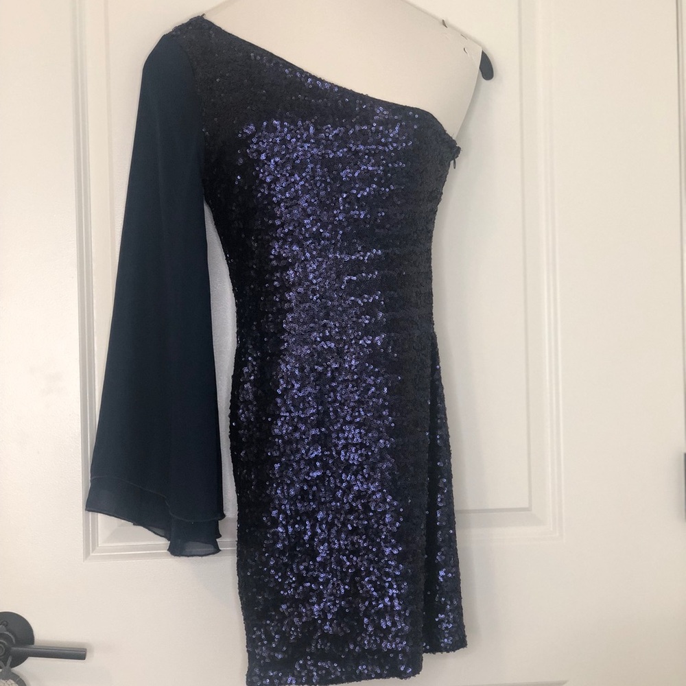 Sequined one shoulder dress